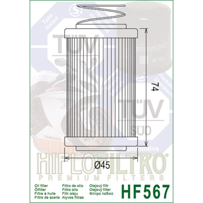 Filtre à huile HIFLOFILTRO - HF567