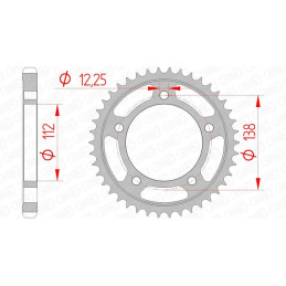 Couronne AFAM acier standard 10508 - 530