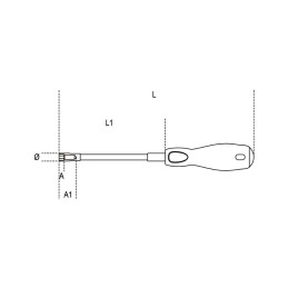 Clé à douille emmanchée BETA - 943FL flexible 6mm